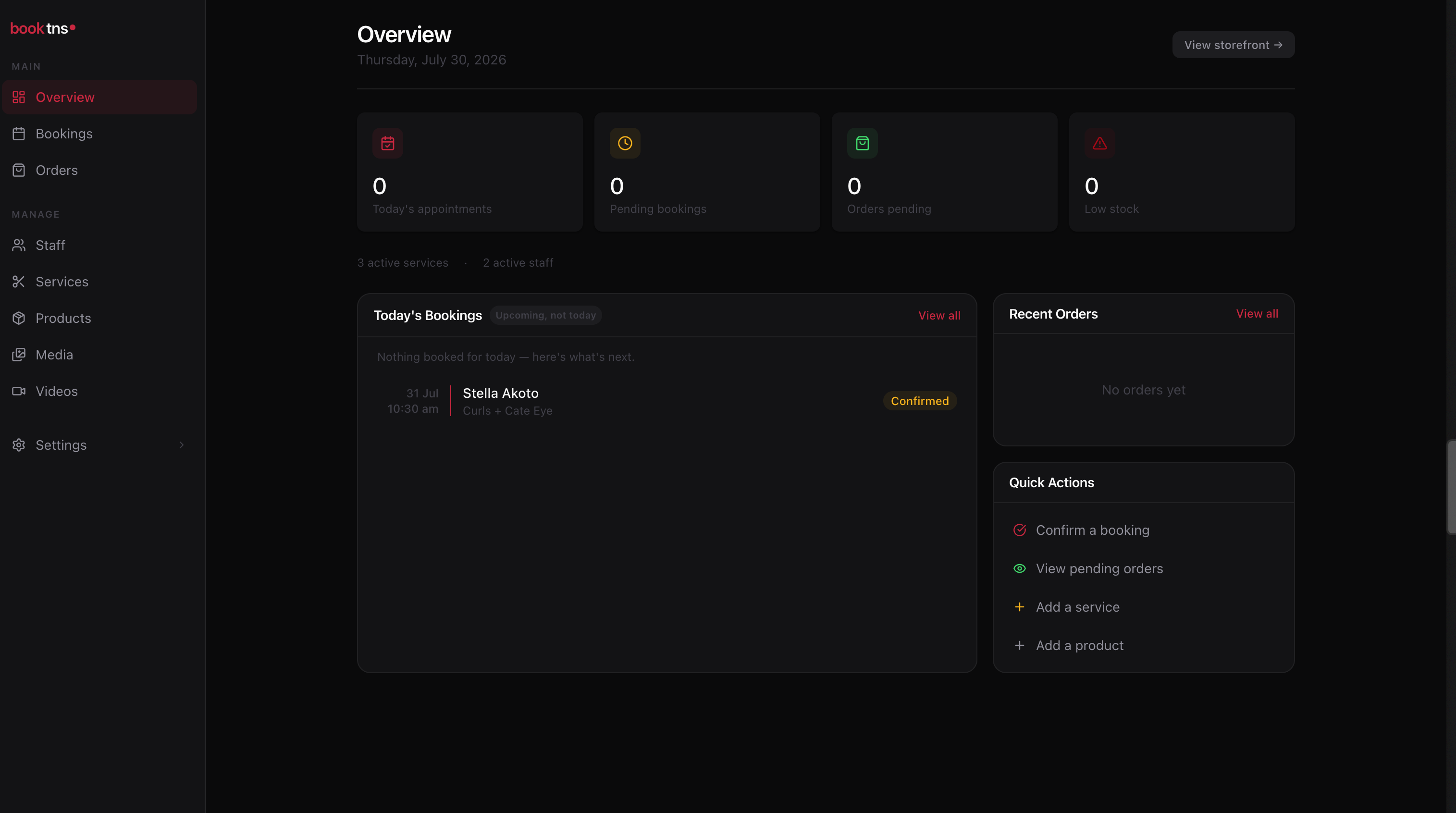 You confirm it from your dashboard